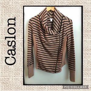 Caslon Striped Side Zip Jacket 🖤